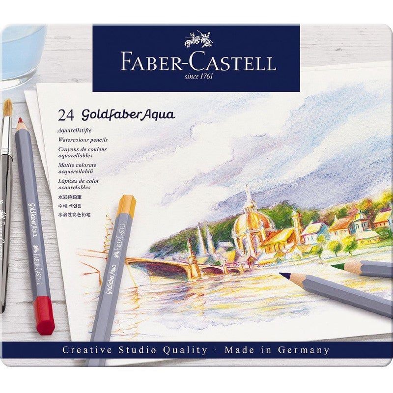 Tin)　White　Watercolour　Pencils　Faber-castell　Pack　in　(metal　Toyco　Goldfaber　24