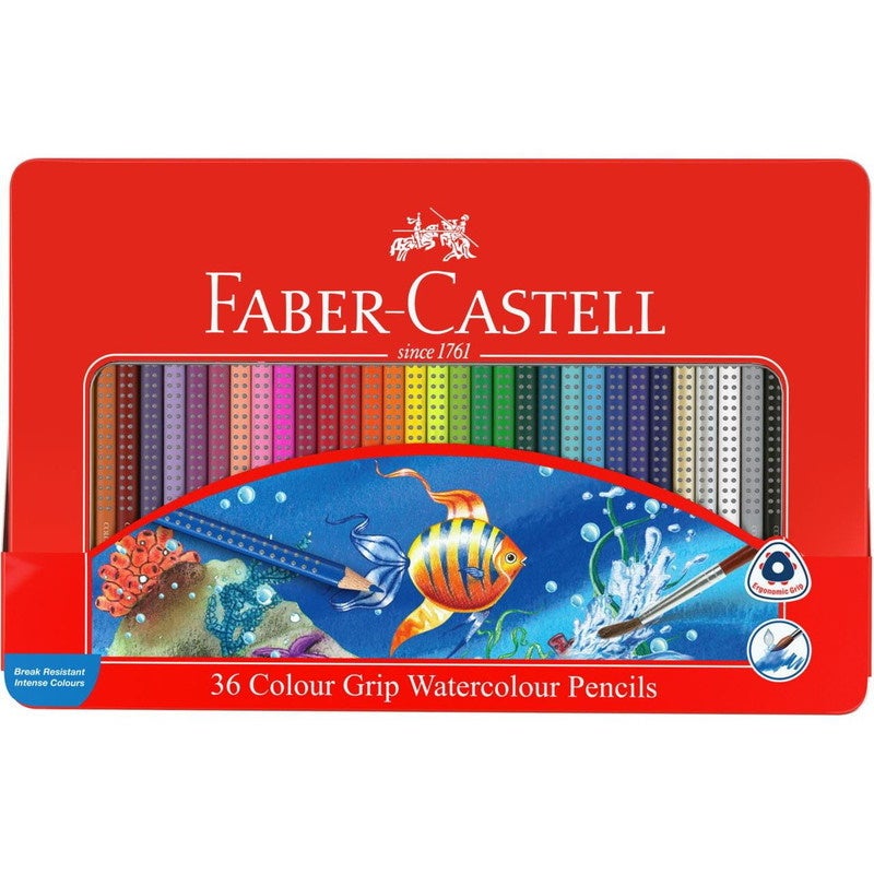 Faber Castell Colour Grip colour pencil, tin of 36 (112435)