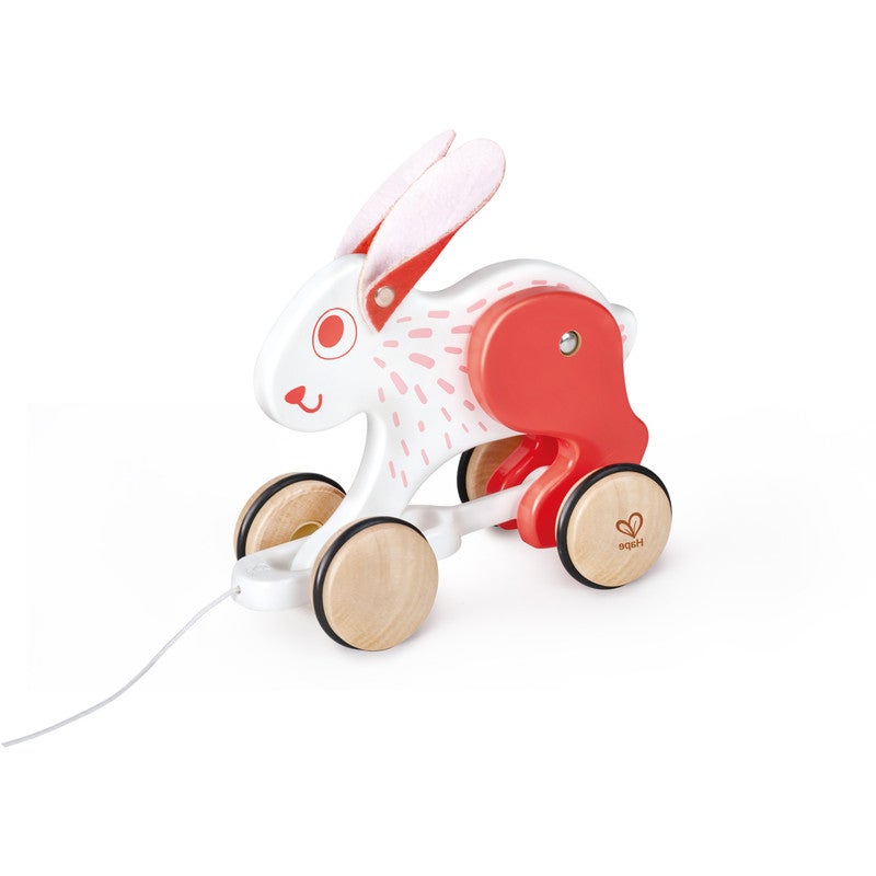 Hape Pull Along Bunny In White Toyco