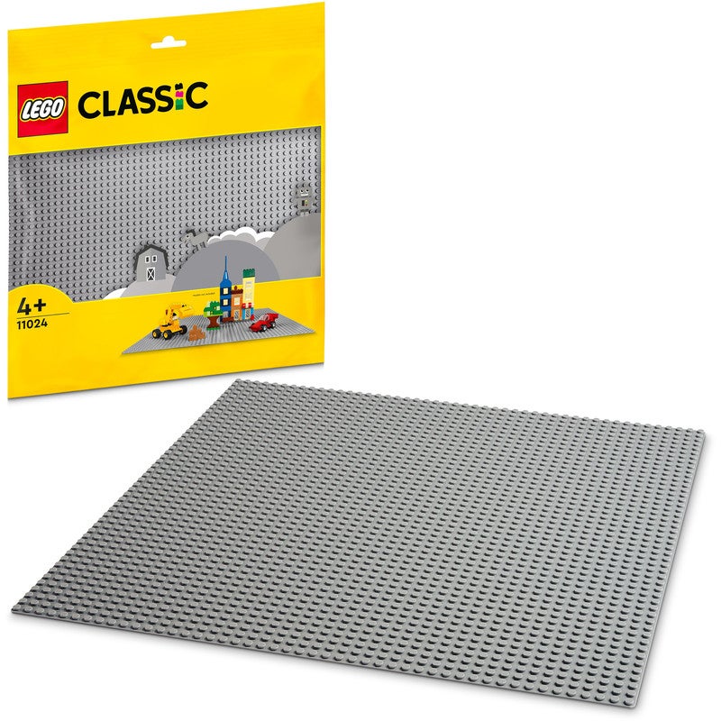 6-piece module set, compatible with most brands, 25 x 25 cm, white, black  and grey baseplate, compatible with classic LEGO blocks
