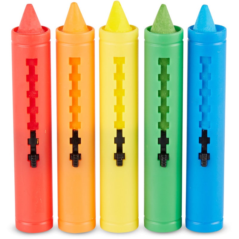 Melissa & Doug Learning Mat Crayons, 5 Assorted Colors Per Pack, 12 Packs