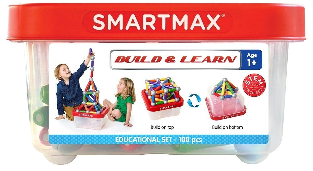 Build & Learn - 100 Piece Magnetic Construction Set (SmartMax) - WordUnited